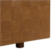 Pemberly Row Transitional Leather Square Cocktail Ottoman in Chestnut