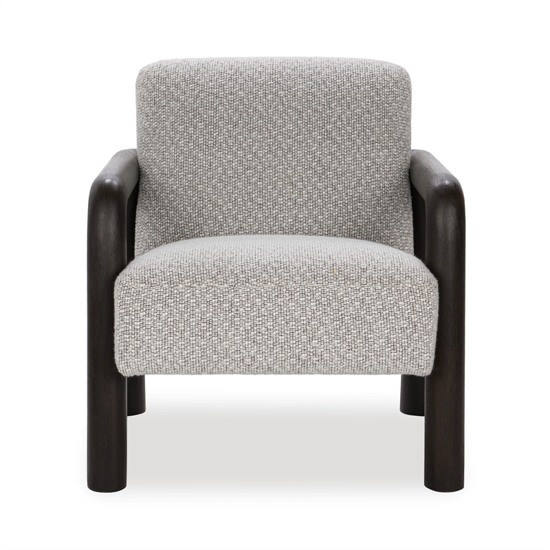Pemberly Row Transitional Upholstered Fabric Accent Chair in Black