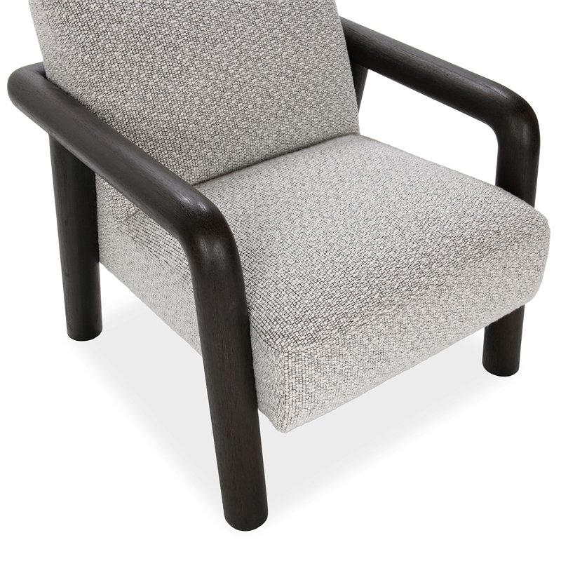 Pemberly Row Transitional Upholstered Fabric Accent Chair in Black