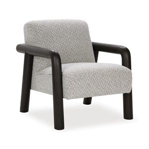 Pemberly Row Transitional Upholstered Fabric Accent Chair in Black