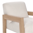Pemberly Row Transitional Upholstered Fabric Accent Chair in Ivory