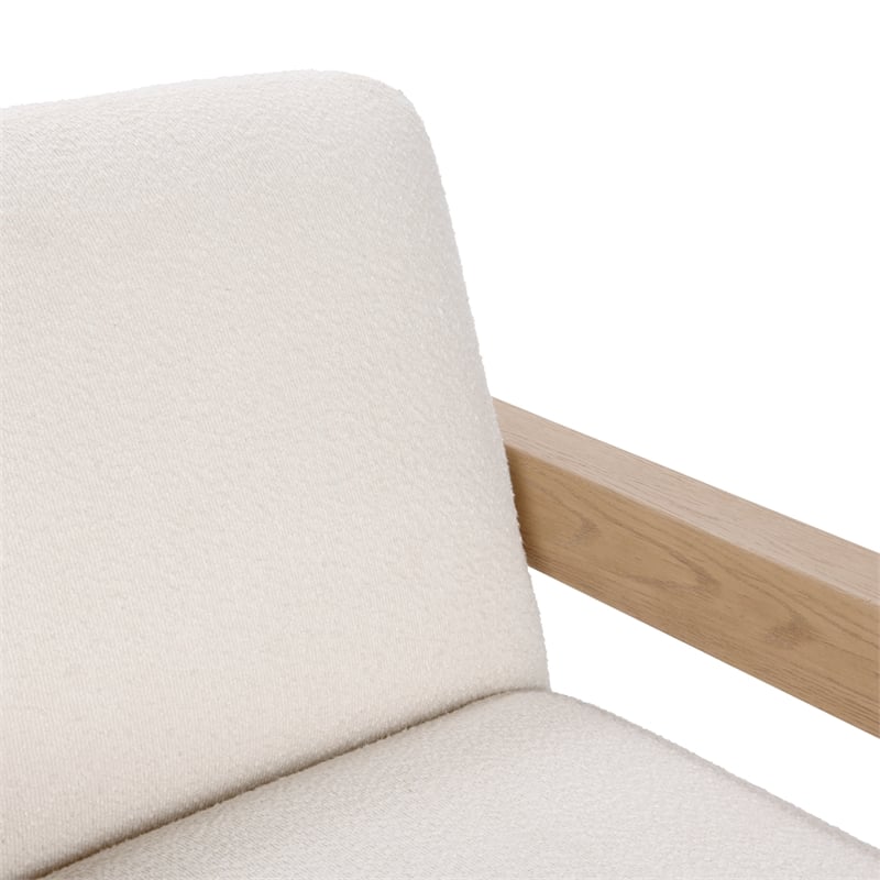 Pemberly Row Transitional Upholstered Fabric Accent Chair in Ivory