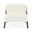 Pemberly Row Transitional Upholstered Accent Chair in Vanilla