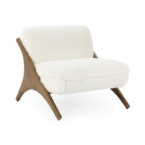Pemberly Row Transitional Upholstered Accent Chair in Vanilla