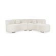 Pemberly Row Transitional Upholstered Fabric Sectional in Vanilla