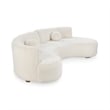 Pemberly Row Transitional Upholstered Fabric Sectional in Vanilla