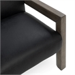 Pemberly Row Transitional Top-Grain Leather Accent Chair in Black
