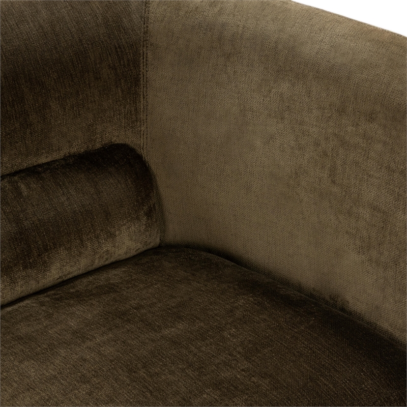 Pemberly Row Modern Transitional Upholstered Fabric Sofa in Olive