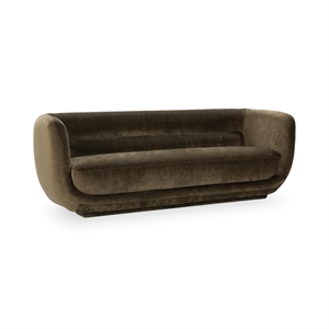 Pemberly Row Modern Transitional Upholstered Fabric Sofa in Olive