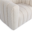 Pemberly Row Transitional Upholstered Fabric Swivel Chair in Cream