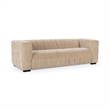 Pemberly Row Transitional Upholstered Fabric Sofa in Vanilla