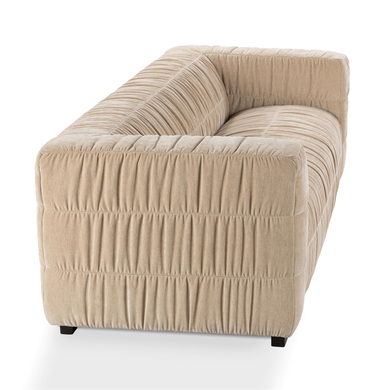 Pemberly Row Transitional Upholstered Fabric Sofa in Vanilla