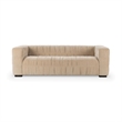 Pemberly Row Transitional Upholstered Fabric Sofa in Vanilla