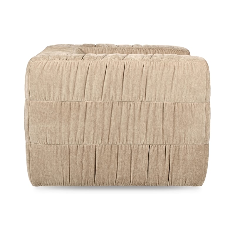 Pemberly Row Transitional Upholstered Fabric Swivel Chair in Vanilla