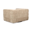 Pemberly Row Transitional Upholstered Fabric Swivel Chair in Vanilla