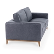 Pemberly Row Modern Transitional Top Grain Leather Sofa in Blue