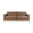 Pemberly Row Modern Transitional Top Grain Leather Sofa in Tan