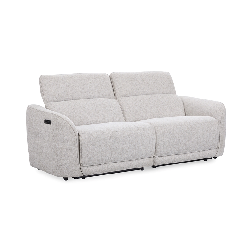 Pemberly Row Zero Gravity Power Recliner Upholstered Sofa in Gray