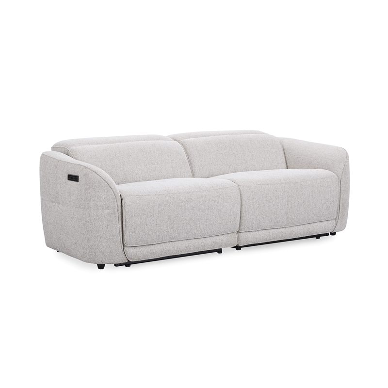 Pemberly Row Zero Gravity Power Recliner Upholstered Sofa in Gray