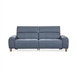 Pemberly Row Zero Gravity Power Recliner Leather Sofa in Blue