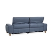 Pemberly Row Zero Gravity Power Recliner Leather Sofa in Blue
