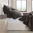 Pemberly Row Contemporary 4-Piece Velvet Fabric King Quilt Set in Sable