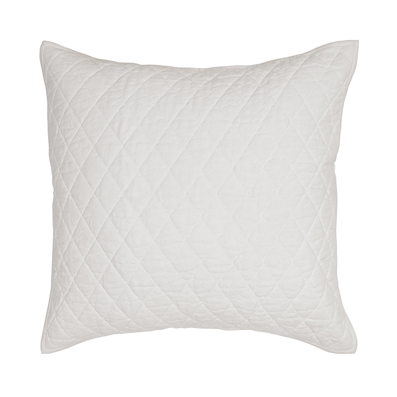 Pemberly Row Contemporary Lana Cotton Euro Sham in Ivory Finish