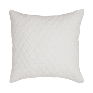 Pemberly Row Contemporary Lana Cotton Euro Sham in Ivory Finish