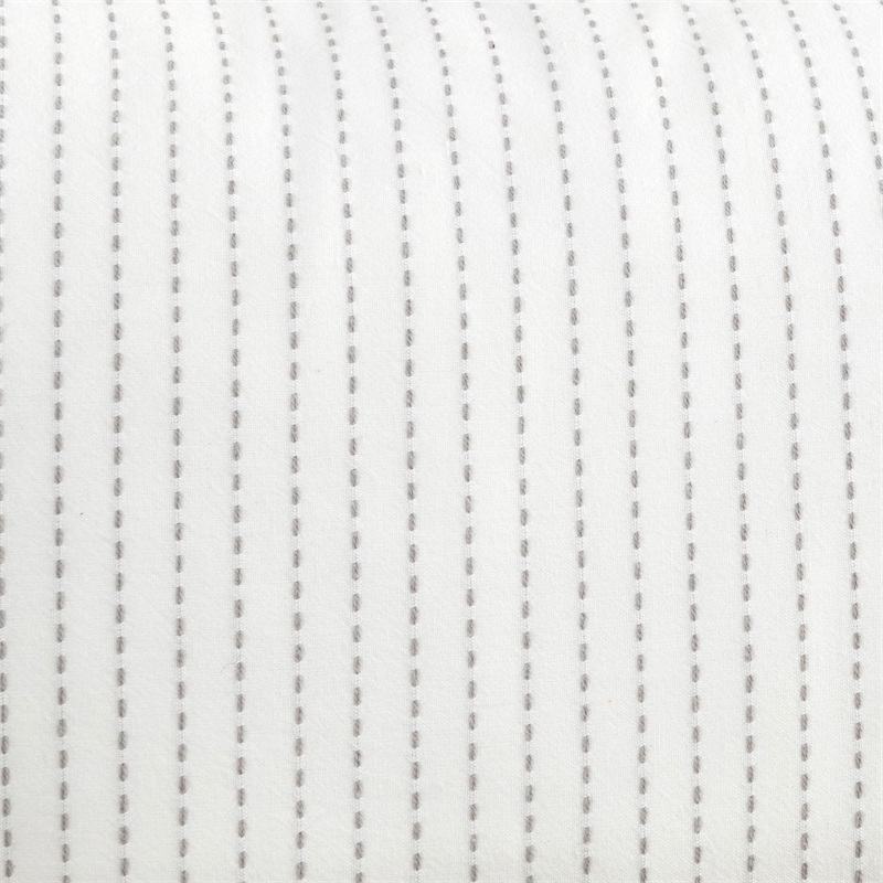Pemberly Row Contemporary Textured Cotton Euro Sham in Ivory Finish