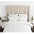 Pemberly Row Contemporary Textured Cotton Euro Sham in Ivory Finish