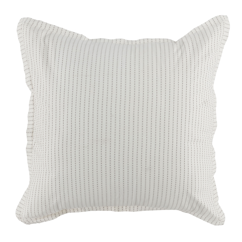 Pemberly Row Contemporary Textured Cotton Euro Sham in Ivory Finish