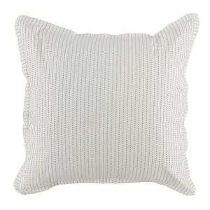 Pemberly Row Contemporary Textured Cotton Euro Sham in Ivory Finish