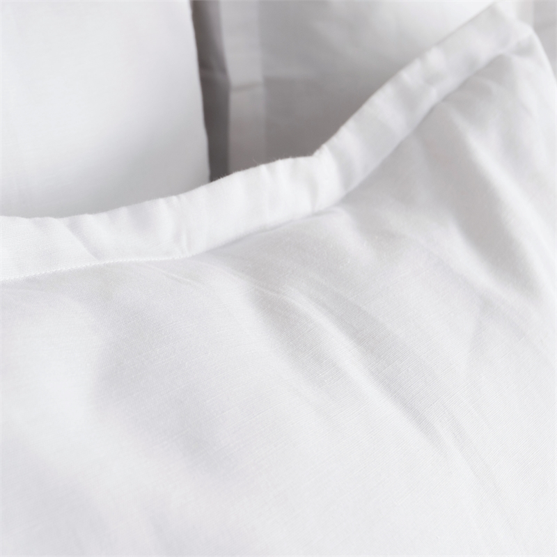Pemberly Row Contemporary Soft Cotton Linen Sham in White Finish