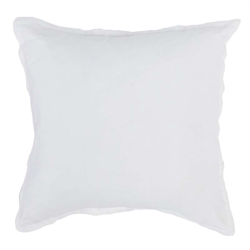 Pemberly Row Contemporary Soft Cotton Linen Sham in White Finish