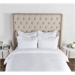 Pemberly Row Contemporary Soft Cotton Linen Sham in White Finish