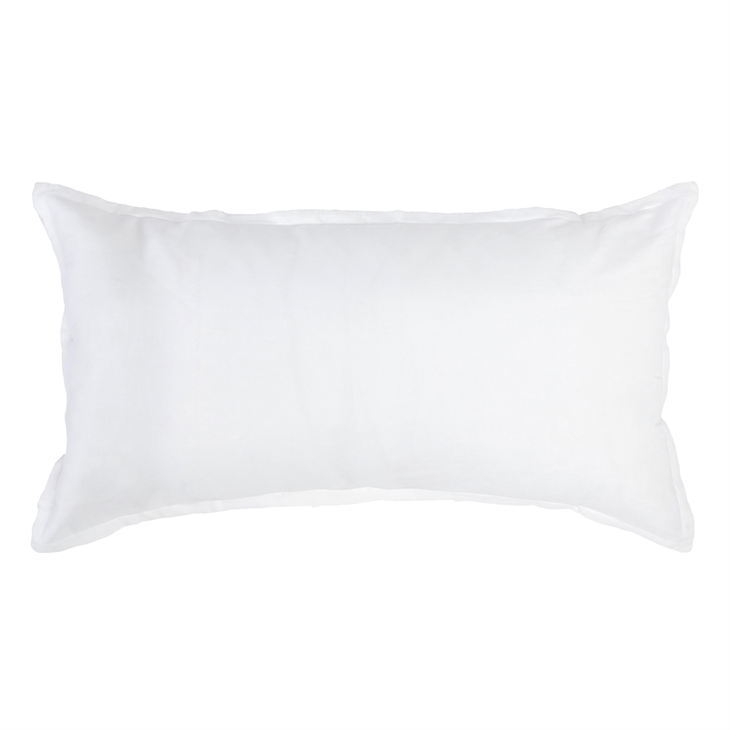 Pemberly Row Contemporary Soft Cotton Linen Sham in White Finish