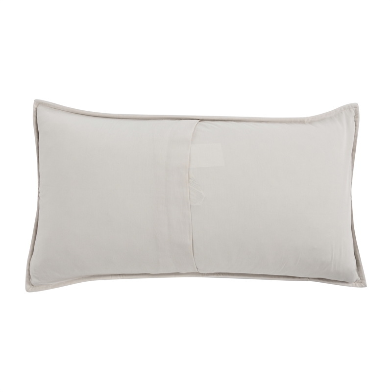Pemberly Row Contemporary Lana Cotton King Sham in Ivory Finish