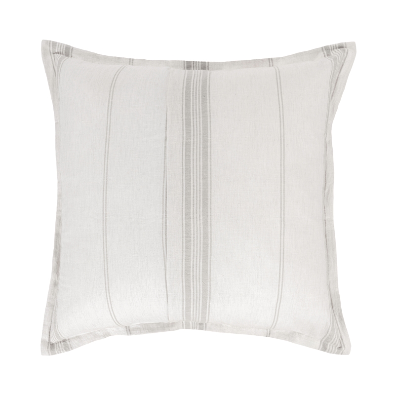 Pemberly Row Contemporary Linen Cashmere Euro Stripe Sham in Gray