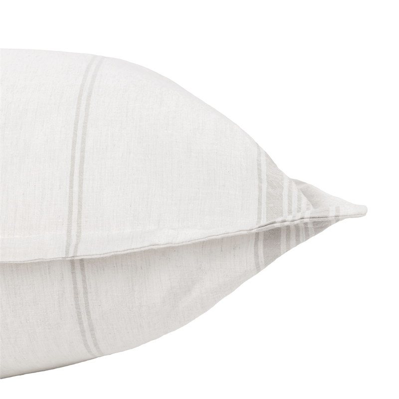 Pemberly Row Contemporary Linen Cashmere Euro Stripe Sham in Gray
