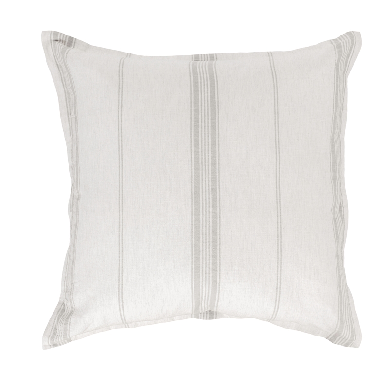 Pemberly Row Contemporary Linen Cashmere Euro Stripe Sham in Gray