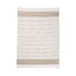 Pemberly Row Contemporary 50x70 Fabric Throw in Ivory Finish