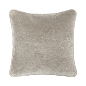 Pemberly Row Modern Transitional 18&quot Velvet Throw Pillow in Silver