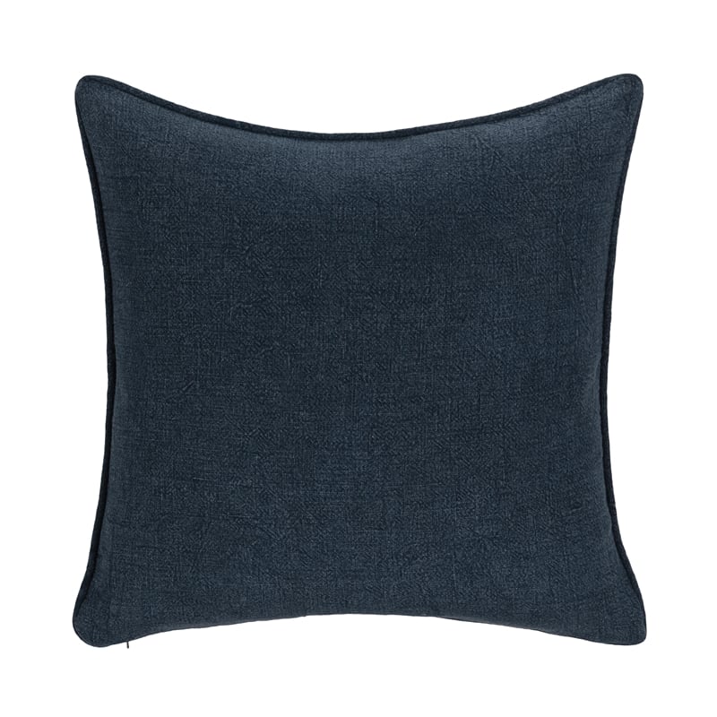 Pemberly Row Modern Transitional Linen Fabric Throw Pillow in Blue