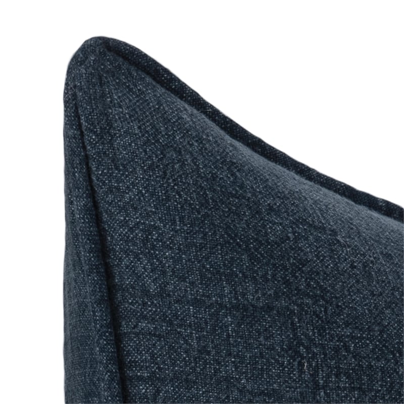 Pemberly Row Modern Transitional Linen Fabric Throw Pillow in Blue