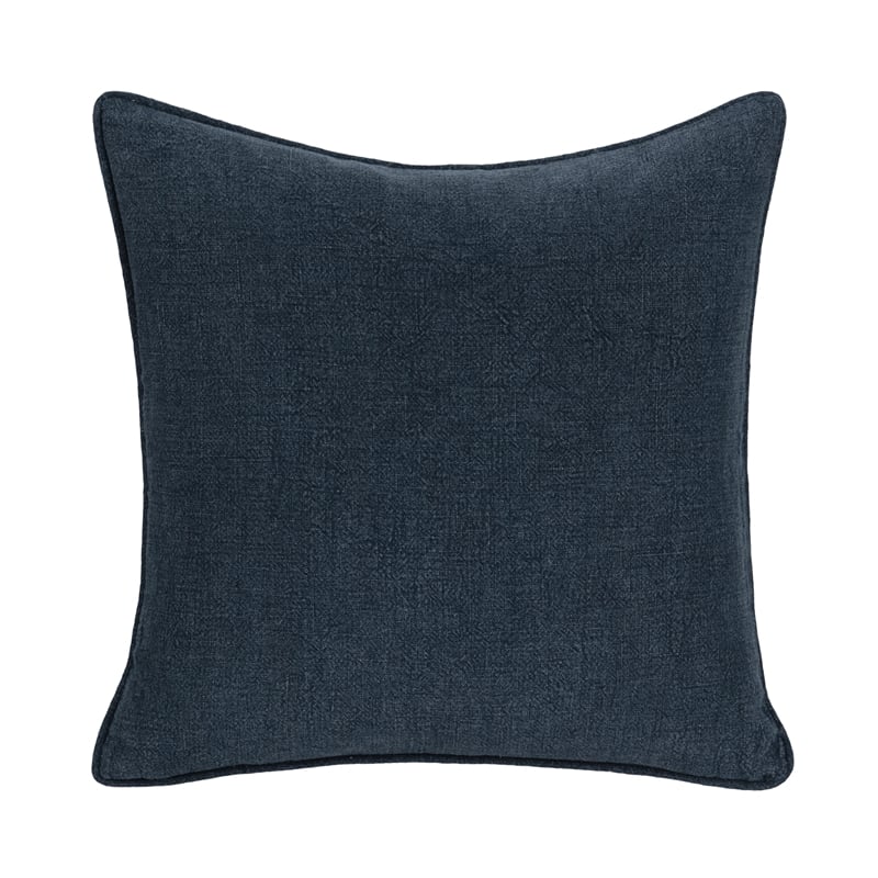 Pemberly Row Modern Transitional Linen Fabric Throw Pillow in Blue