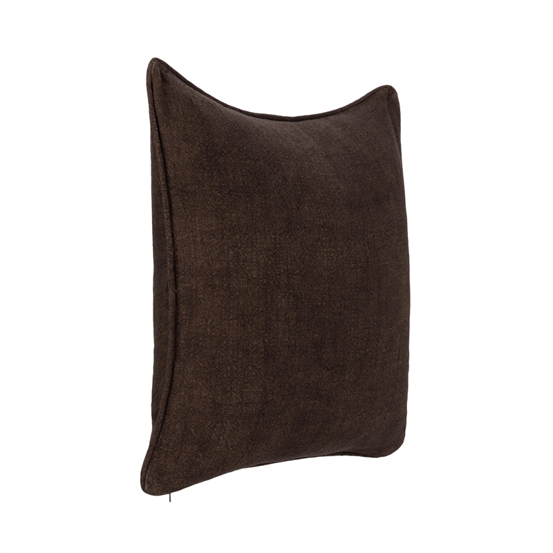 Pemberly Row Transitional Linen Fabric Throw Pillow in Brown