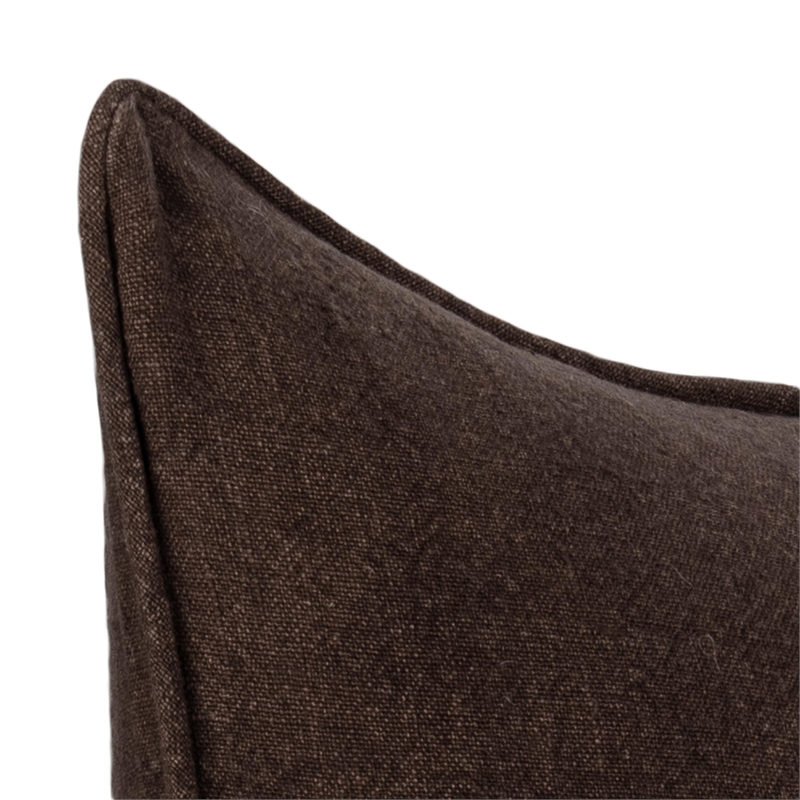 Pemberly Row Transitional Linen Fabric Throw Pillow in Brown