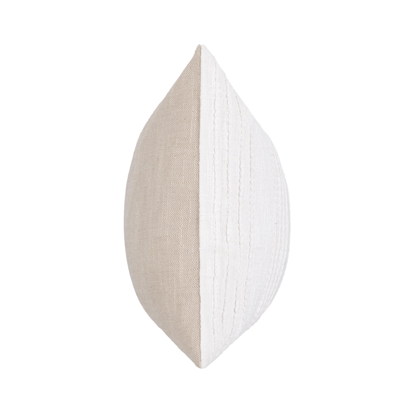 Pemberly Row Transitional Cotton Fabric Throw Pillow in White