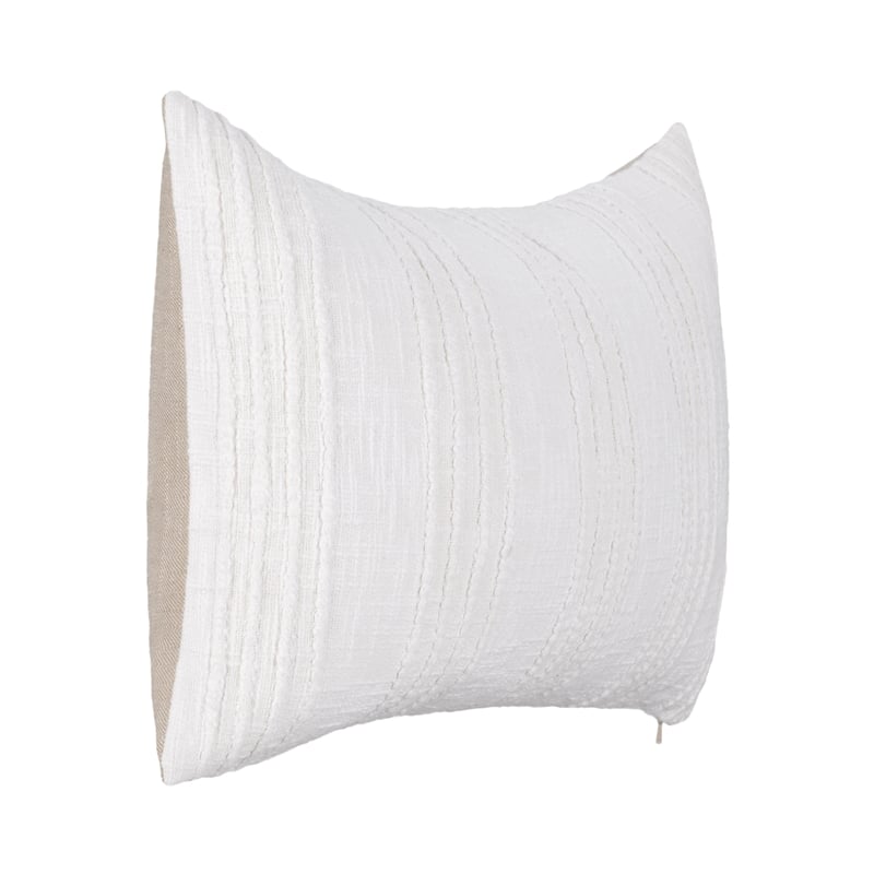 Pemberly Row Transitional Cotton Fabric Throw Pillow in White