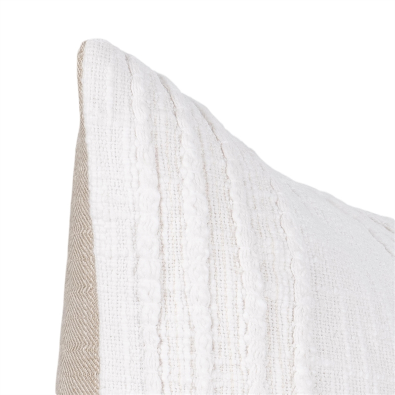 Pemberly Row Transitional Cotton Fabric Throw Pillow in White